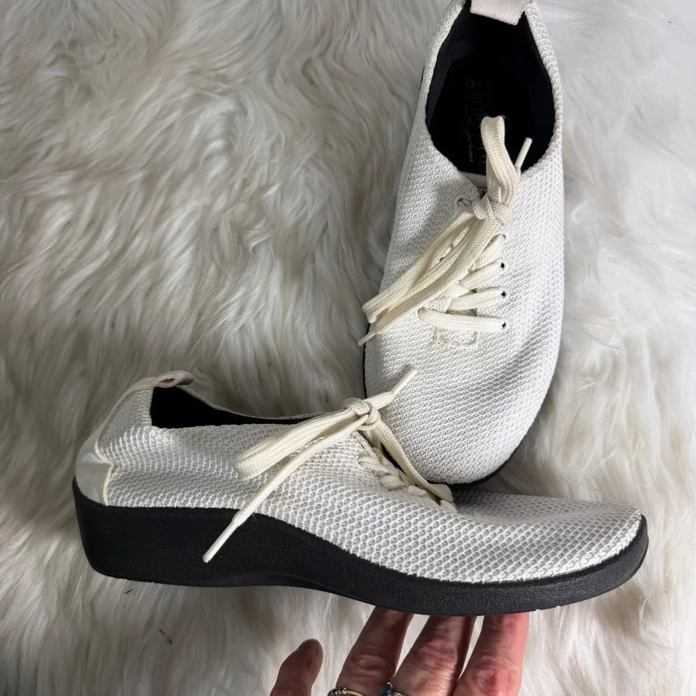 Arcopedico LS Knit Net 3 Oxford White Lace‎ Up Comfort Walking Shoes Womens 40